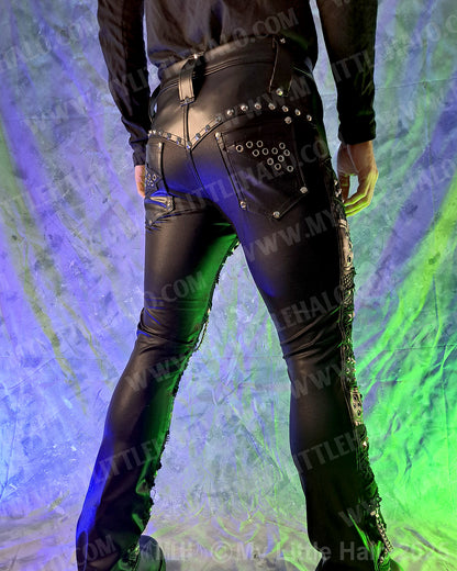Men’s Matte Black Straight Leg Rock Pants