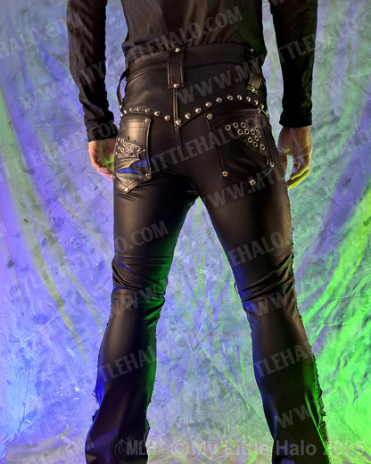 Men’s Matte Black Straight Leg Rock Pants