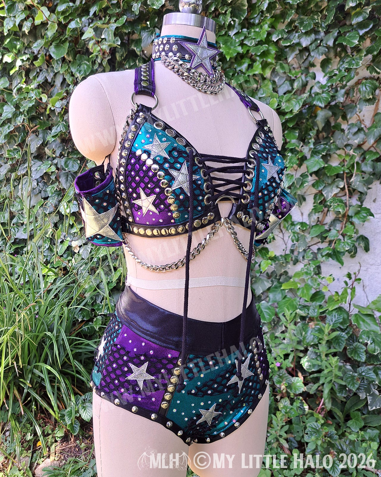 Purple, Teal & Silver Star Wrestling Set