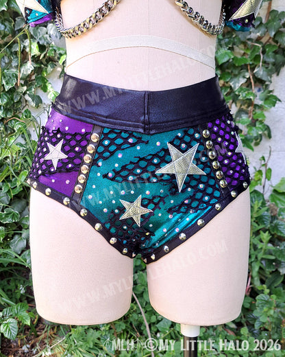 Purple, Teal & Silver Star Wrestling Set