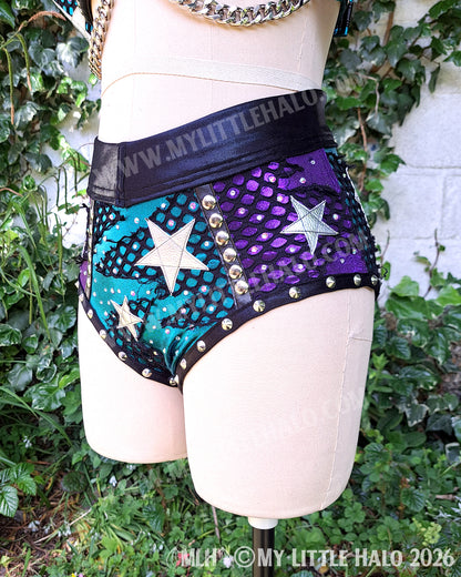 Purple, Teal & Silver Star Wrestling Set