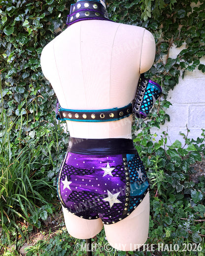 Purple, Teal & Silver Star Wrestling Set