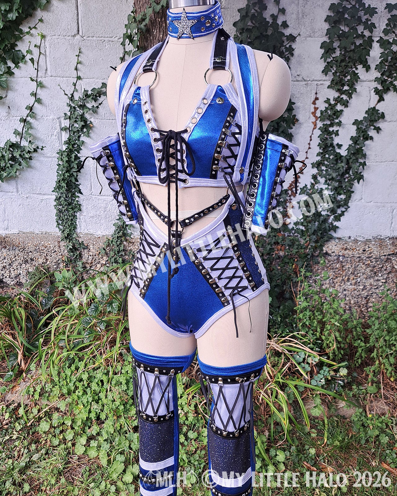 Blue & Silver 5 Piece Singlet Set