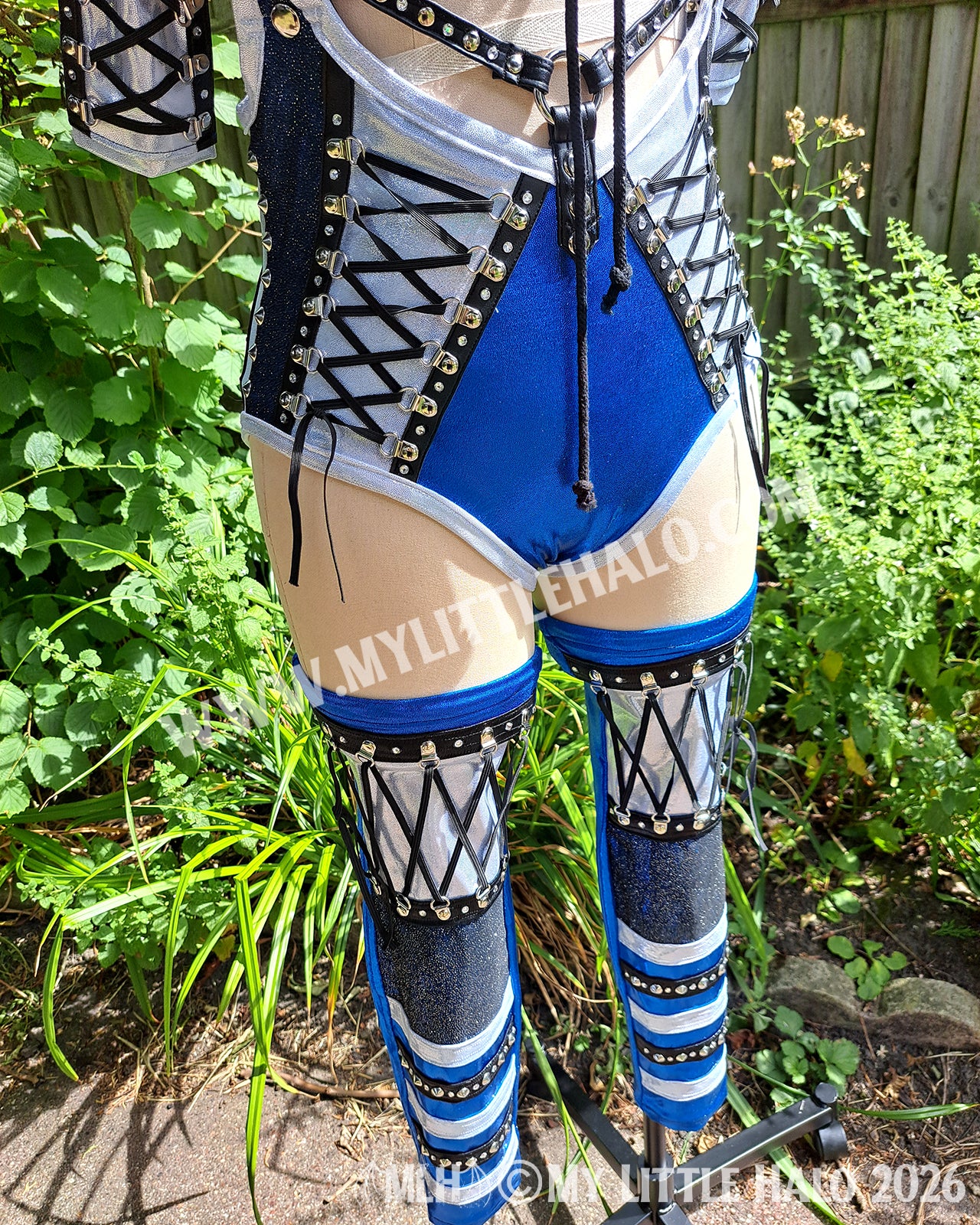 Blue & Silver 5 Piece Singlet Set