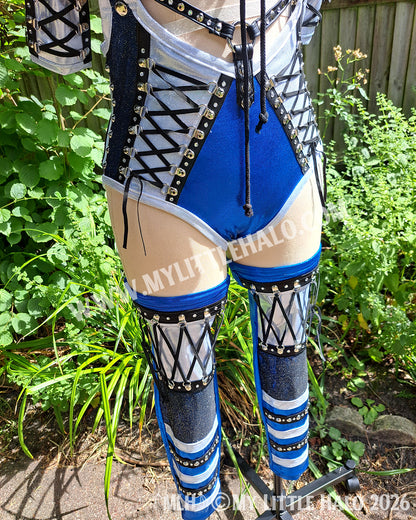 Blue & Silver 5 Piece Singlet Set