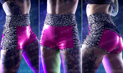 #15 Pink & Cheetah Chain Shorts