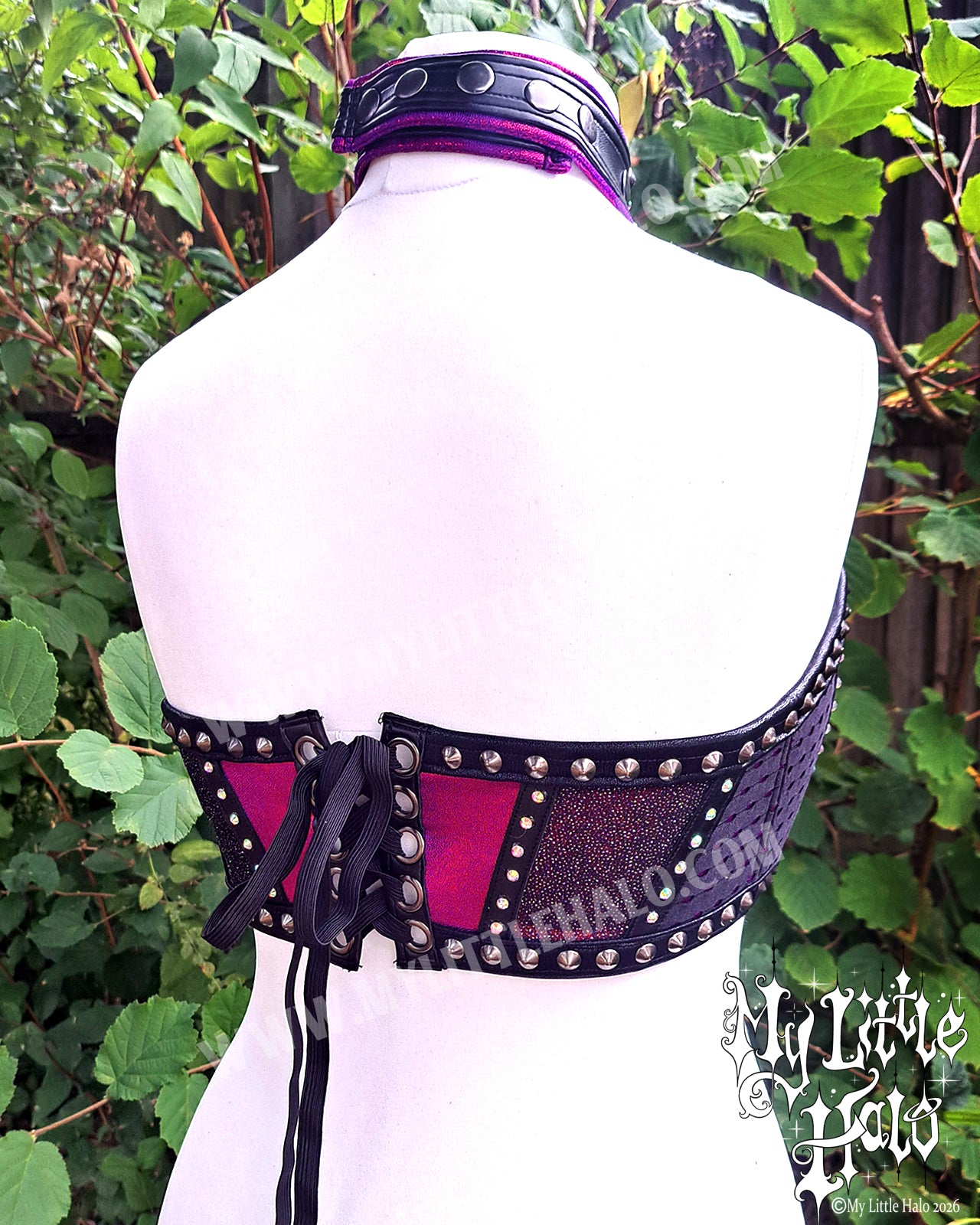 Claret Sparkle Halter Bra