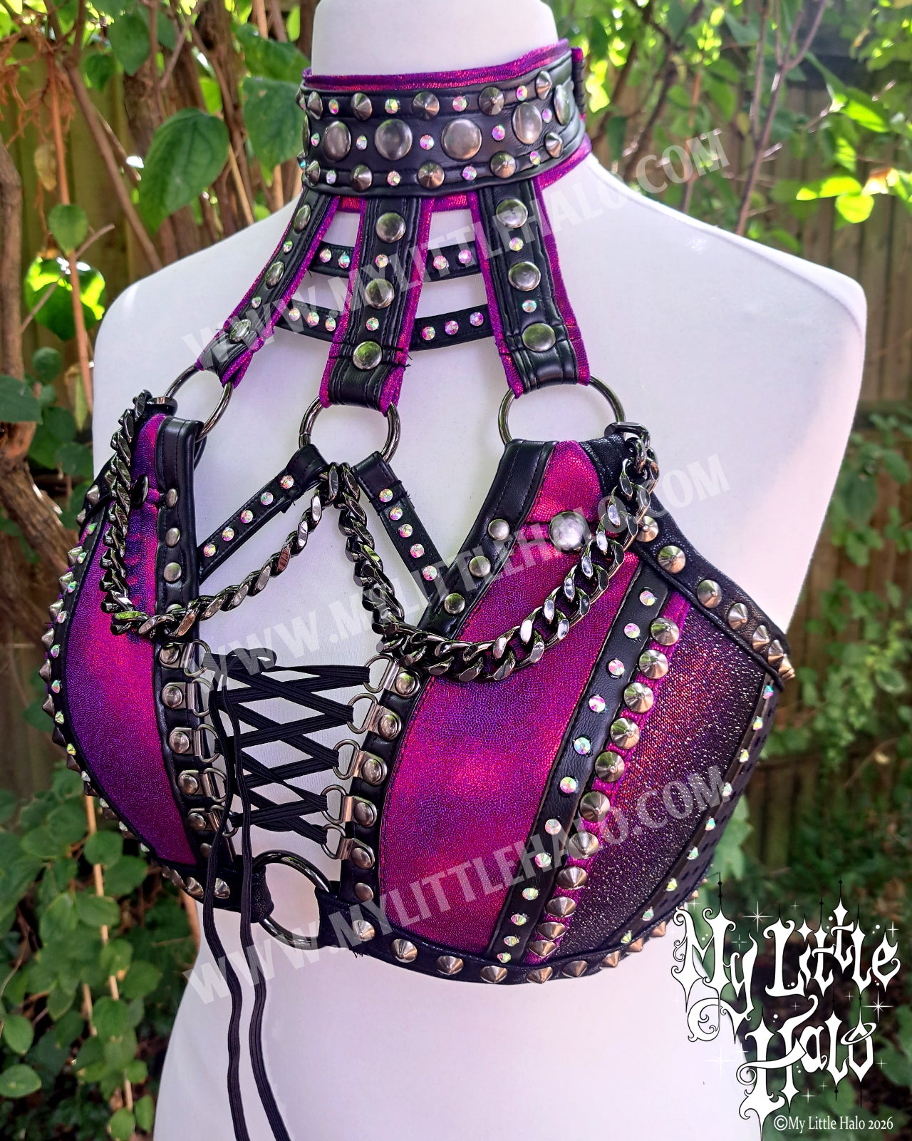Claret Sparkle Halter Bra