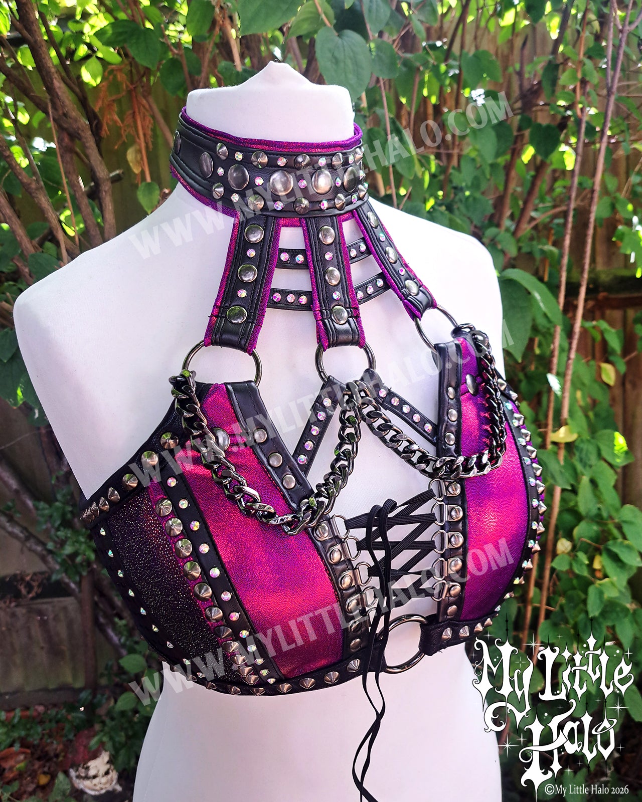 Claret Sparkle Halter Bra
