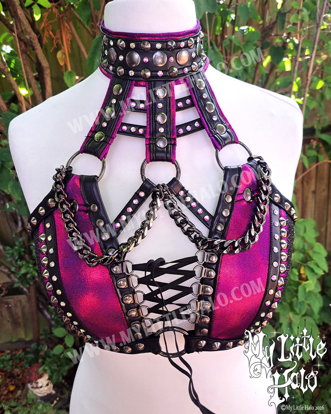 Claret Sparkle Halter Bra