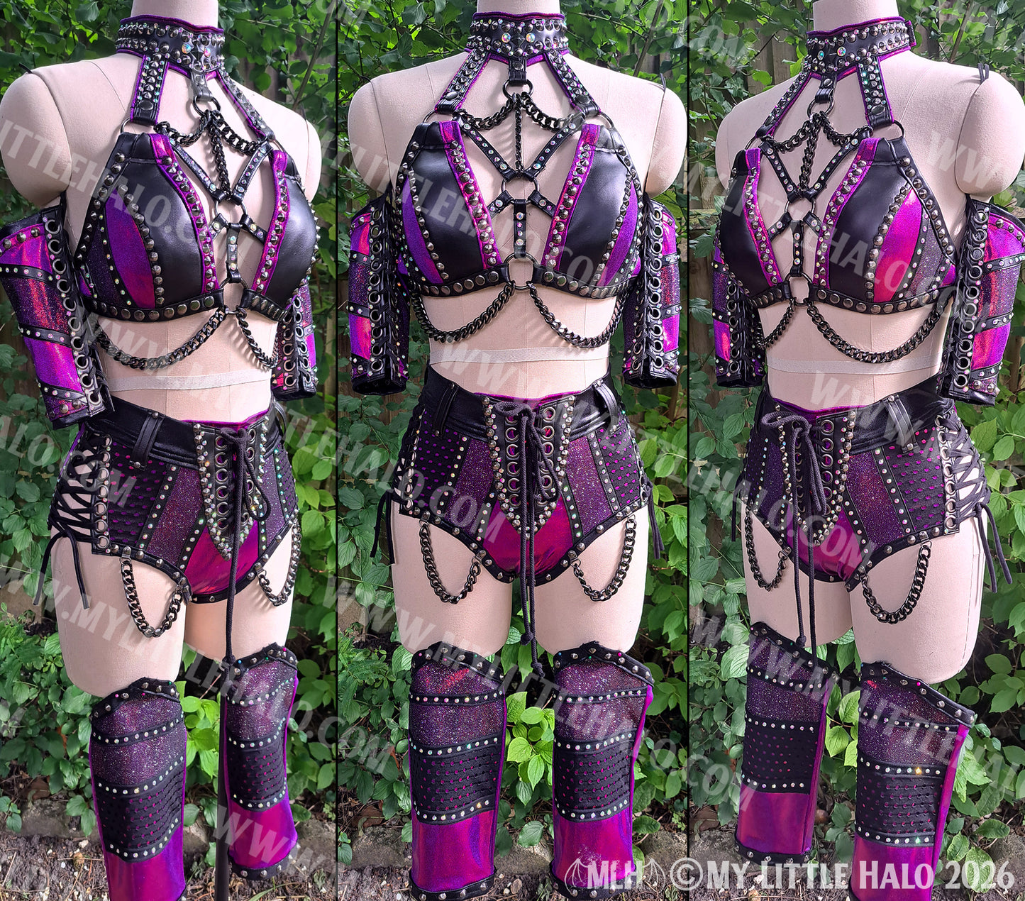 Claret Glitter Mesh Sparkle Wrestling Set