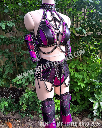 Claret Glitter Mesh Sparkle Wrestling Set