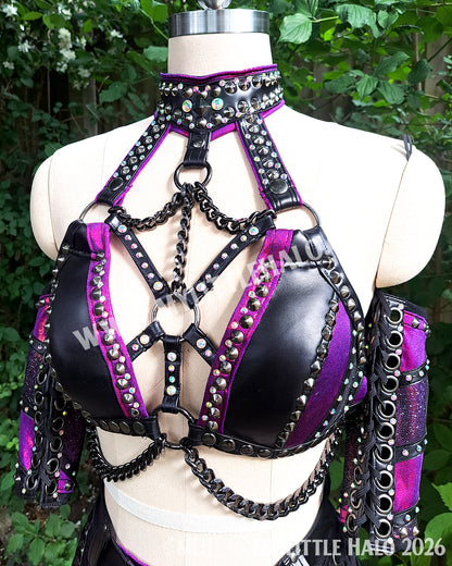 Claret Glitter Mesh Sparkle Wrestling Set