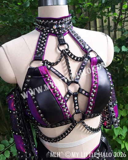 Claret Glitter Mesh Sparkle Wrestling Set
