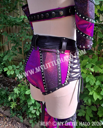 Claret Glitter Mesh Sparkle Wrestling Set