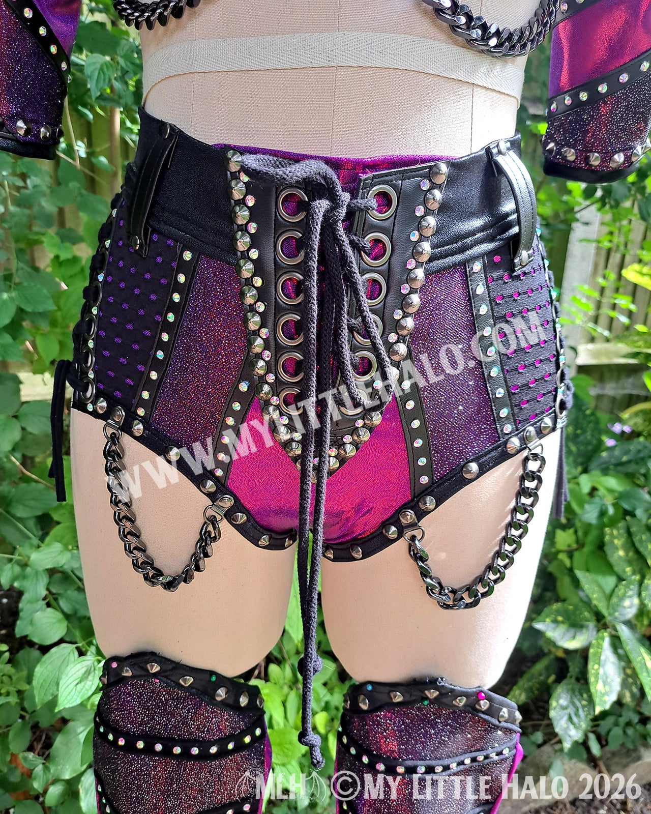 Claret Glitter Mesh Sparkle Wrestling Set