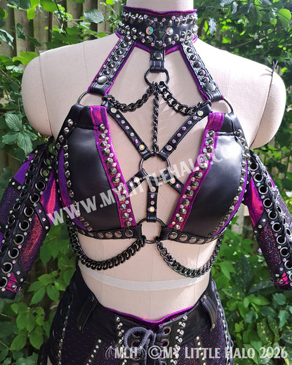Claret Glitter Mesh Sparkle Wrestling Set