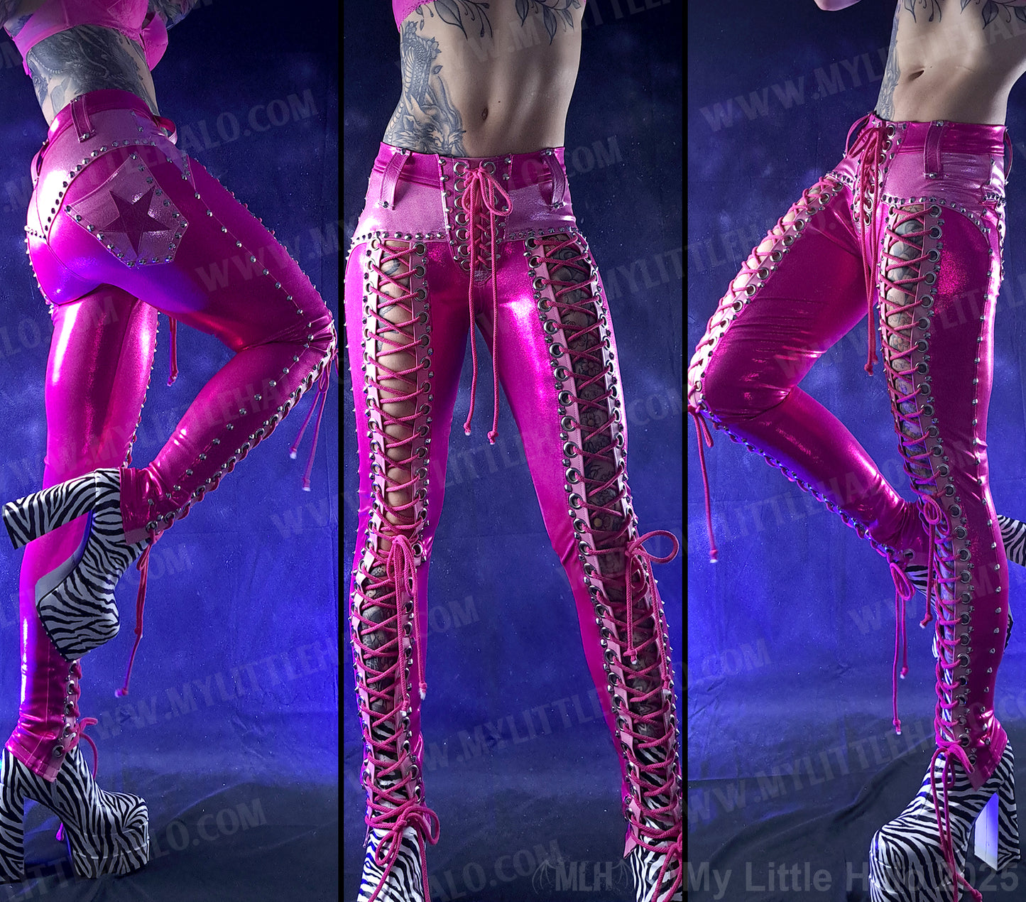 #19 Pink & Silver Lace Ups