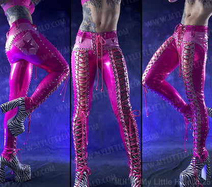 #19 Pink & Silver Lace Ups