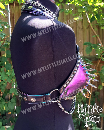 Purply Blue Mermaid Spikes & Chains Bikini Top