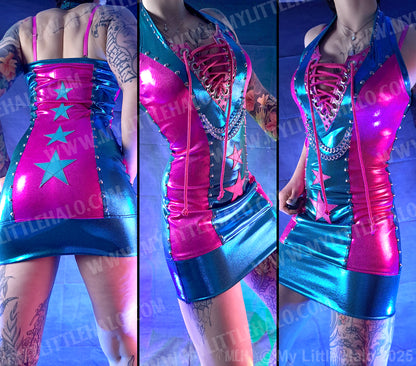 #5 Pink & Turquoise Mini Dress