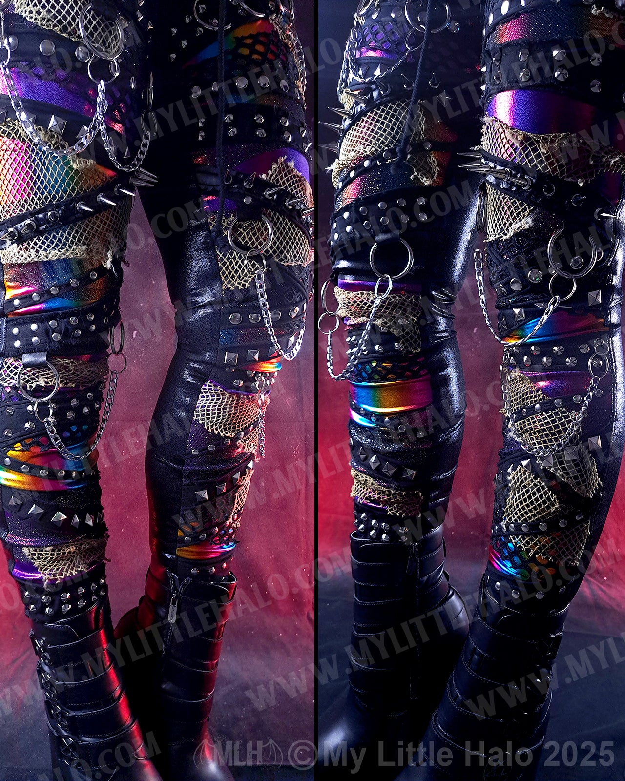 #6 Claret/Rainbow Spiked Skinnies (01-24-01-00-16)