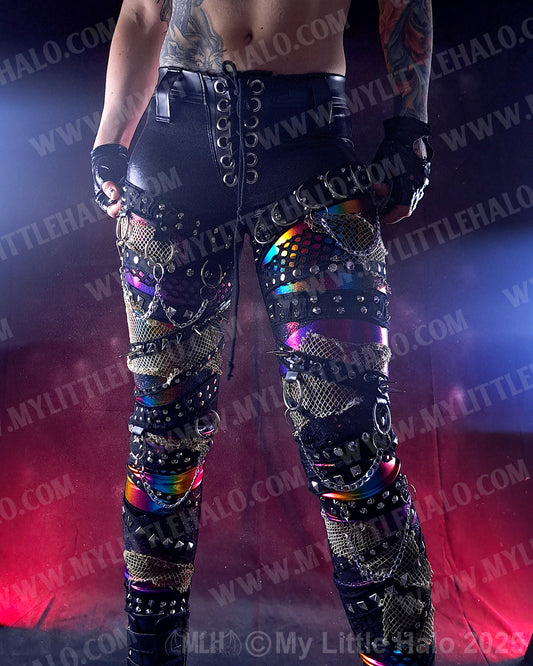 #6 Claret/Rainbow Spiked Skinnies (01-24-01-00-16)
