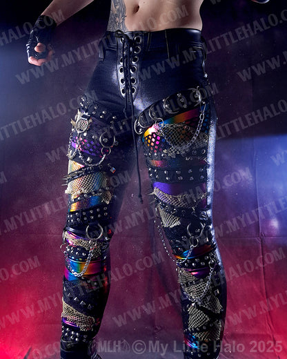 #6 Claret/Rainbow Spiked Skinnies (01-24-01-00-16)