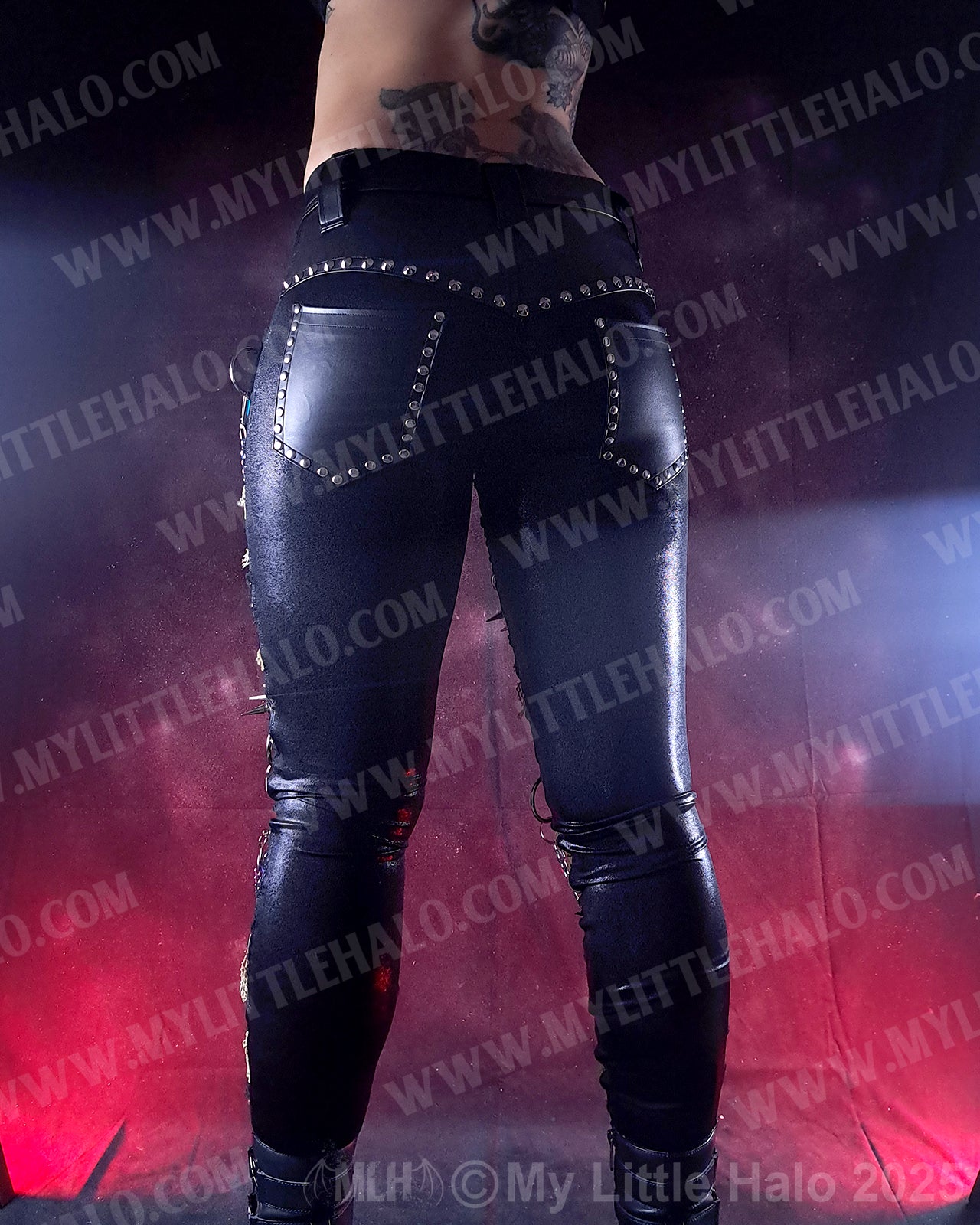 #6 Claret/Rainbow Spiked Skinnies (01-24-01-00-16)
