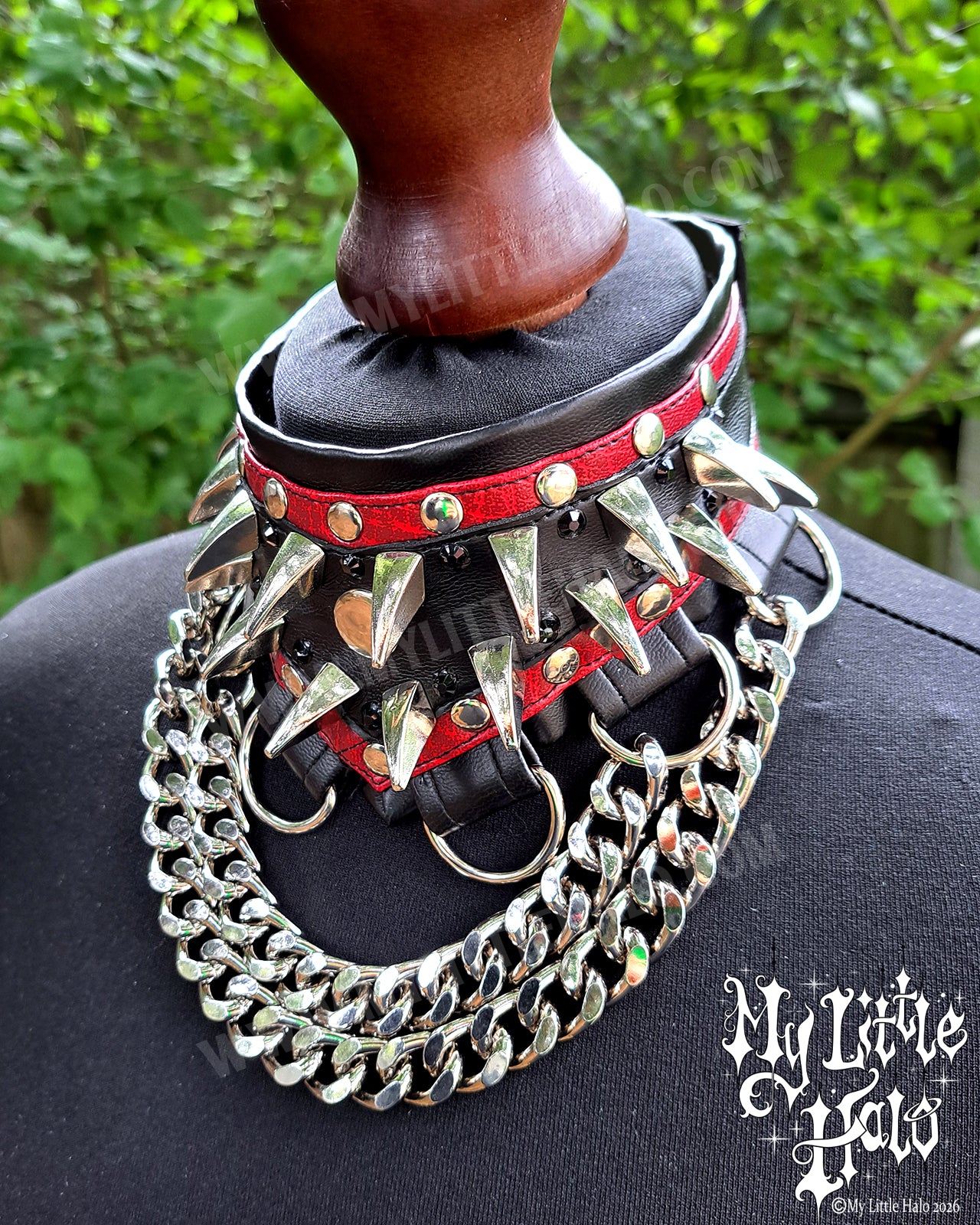 Black & Red Dragonclaw Spike Choker