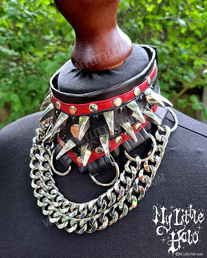 Black & Red Dragonclaw Spike Choker