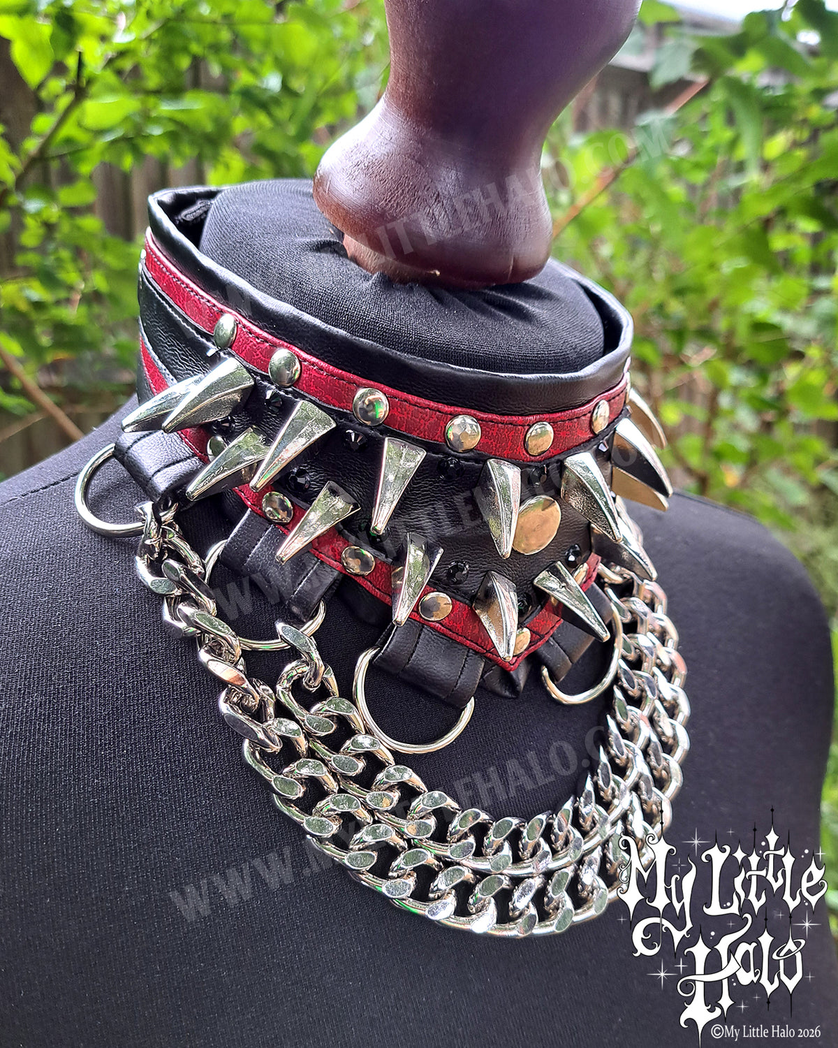 Black & Red Dragonclaw Spike Choker