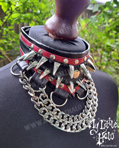 Black & Red Dragonclaw Spike Choker