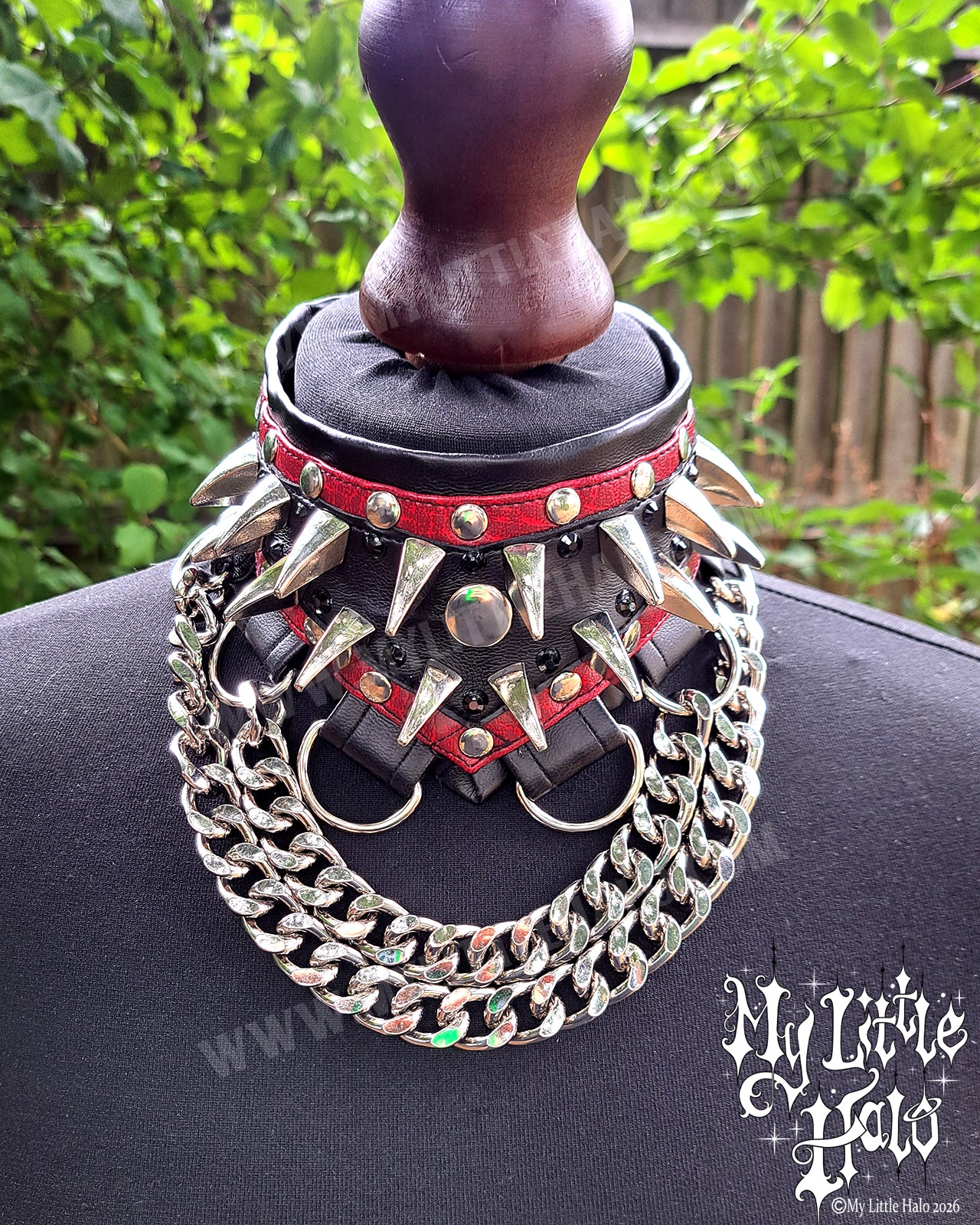 Black & Red Dragonclaw Spike Choker