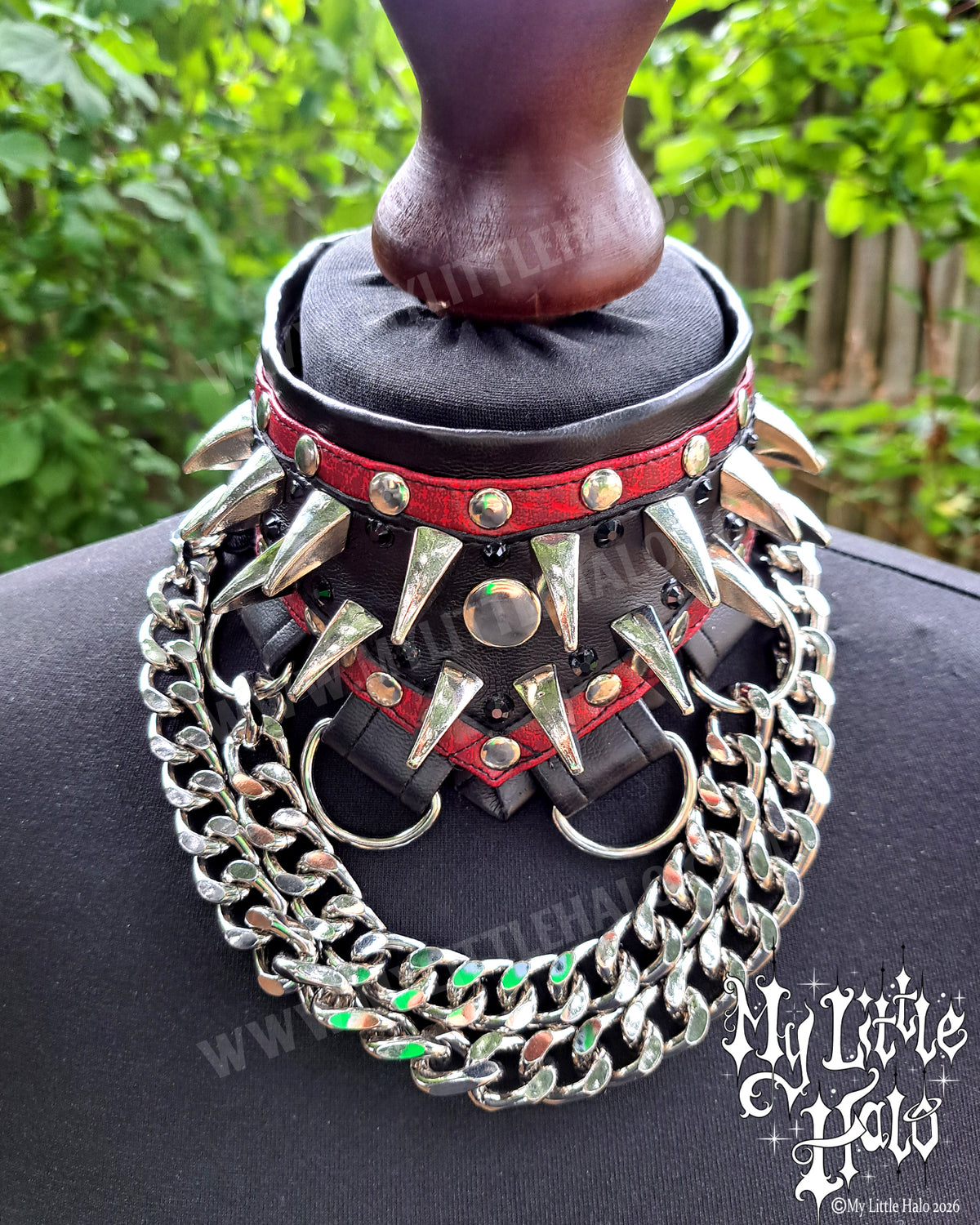 Black & Red Dragonclaw Spike Choker