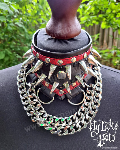 Black & Red Dragonclaw Spike Choker