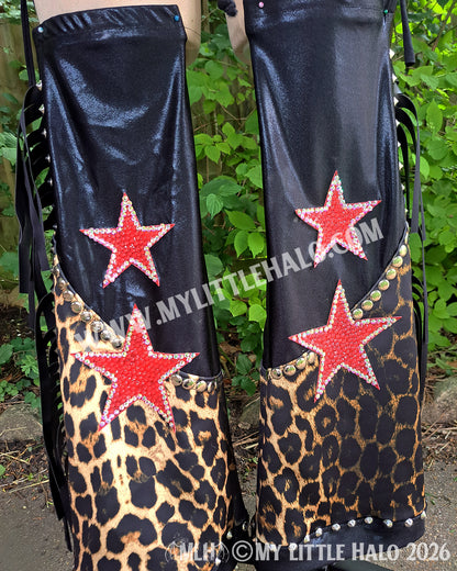 Red & Black Rhinestone Stars Wrestling Set