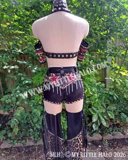 Red & Black Rhinestone Stars Wrestling Set