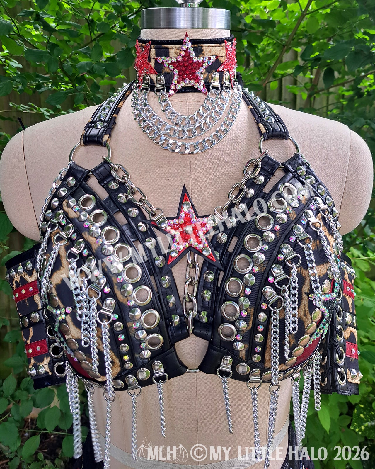 Red & Black Rhinestone Stars Wrestling Set
