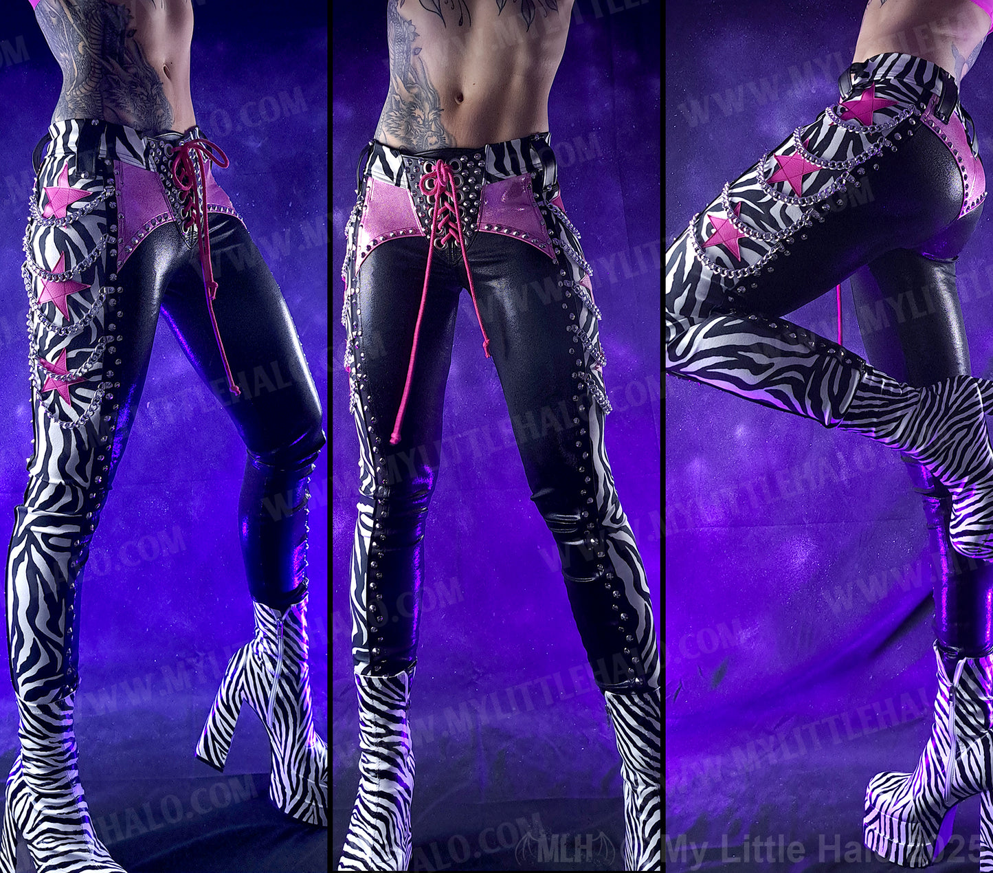 #7 Zebra Print, Pink Star and Chain Skinnies