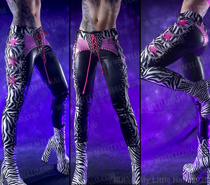 #7 Zebra Print, Pink Star and Chain Skinnies